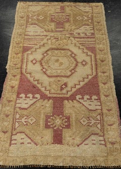 Turkish Mini Rug Oriental Hand Knotted Vintage Rug 1'7" x 2'11" #21182