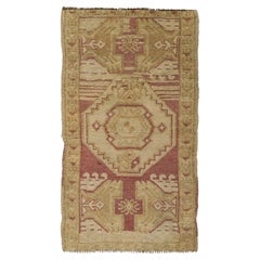 Turkish Mini Rug Oriental Hand Knotted Vintage Rug 1'7" x 2'11" #21182