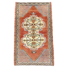 Turkish Mini Rug Oriental Hand Knotted Vintage Rug 1'7" x 2'8" #17465