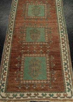 Turkish Mini Rug Oriental Hand Knotted Vintage Rug 1'7" x 3'1" #21296