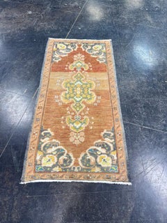 Turkish Mini Rug Oriental Hand Knotted Vintage Rug 1'7" x 3'2" #17492