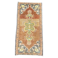 Turkish Mini Rug Oriental Hand Knotted Vintage Rug 1'7" x 3'2" #17492