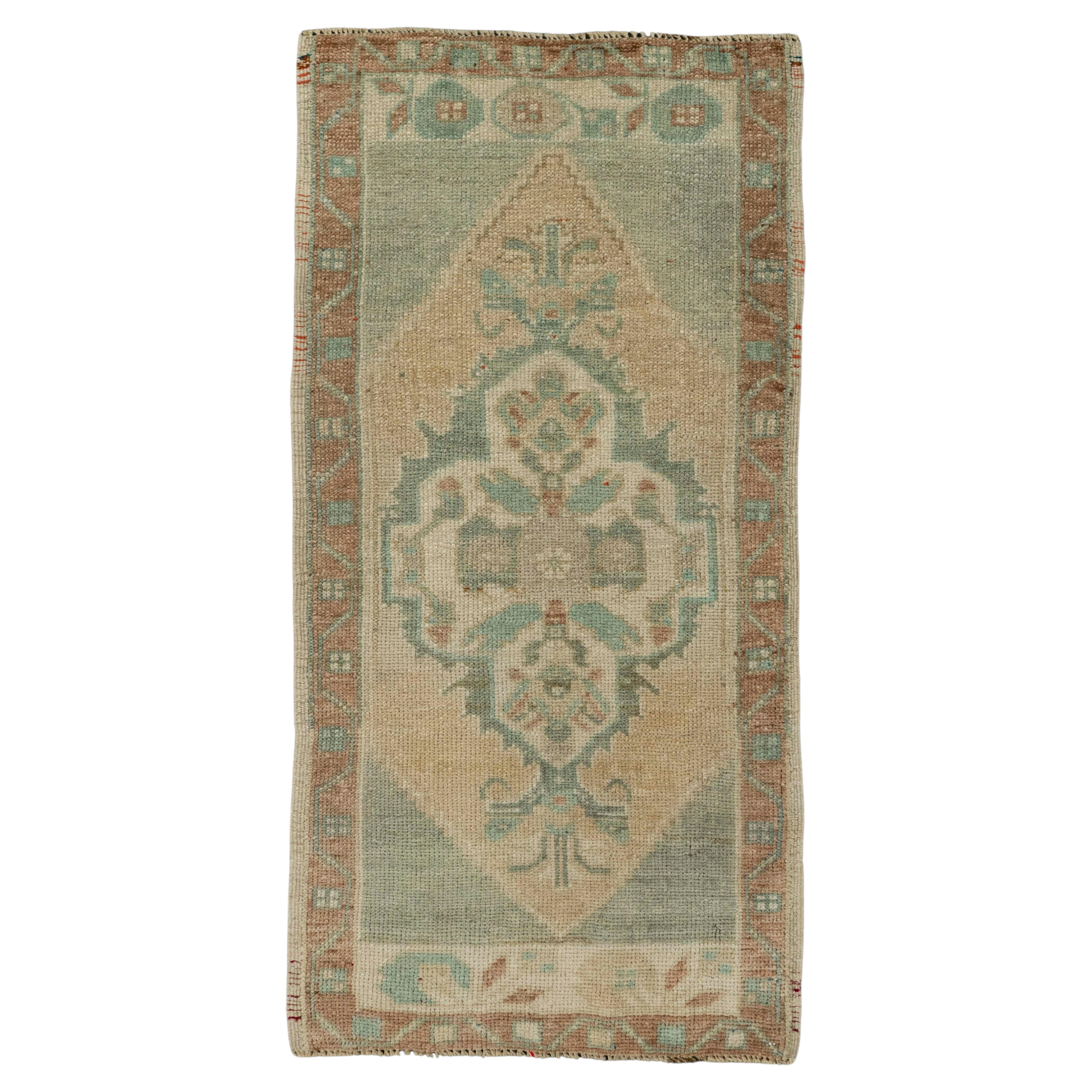 Turkish Mini Rug Oriental Hand Knotted Vintage Rug 1'7" x 3'2" #21063