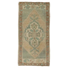 Türkischer Mini-Teppich – Orientalischer, handgeknüpfter Vintage-Teppich 52 cm x 97 cm #21063