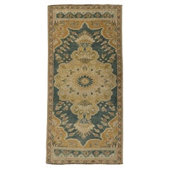 Türkischer Mini-Teppich – Orientalischer, handgeknüpfter Vintage-Teppich 52 cm x 101 cm #21251