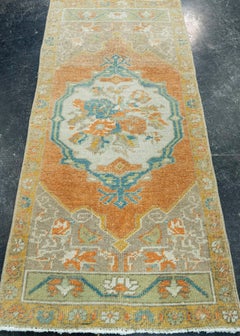 Turkish Mini Rug Oriental Hand Knotted Vintage Rug 1'7" x 3'4" #20743