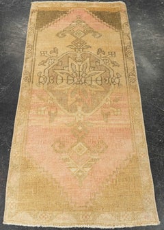 Turkish Mini Rug Oriental Hand Knotted Vintage Rug 1'7" x 3'5" #21266