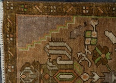 Turkish Mini Rug Oriental Hand Knotted Vintage Rug 1'7" x 3'6" #20644