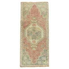 Turkish Mini Rug Oriental Hand Knotted Vintage Rug 1'7" x 3'6" #20742