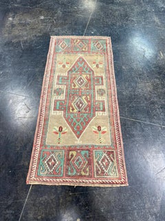 Mini-tapis turc oriental, tissé à la main, de style vintage, 52 cm x 114 cm #17889