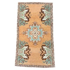 Turkish Mini Rug Oriental Hand Knotted Vintage Rug 1'8" x 2'11" #17080