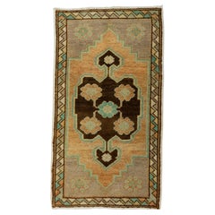 Turkish Mini Rug Oriental Hand Knotted Vintage Rug 1'8" x 2'11" #21259