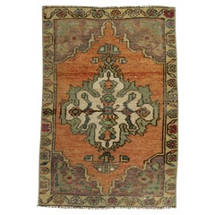 Turkish Mini Rug Oriental Hand Knotted Vintage Rug 1'8" x 2'4" #21230
