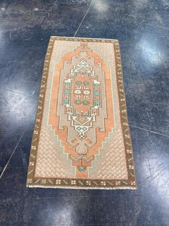 Turkish Mini Rug Oriental Hand Knotted Vintage Rug 1'8" x 3'3" #17089