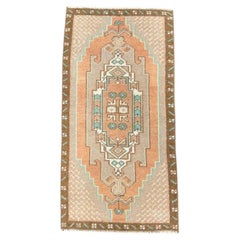 Turkish Mini Rug Oriental Hand Knotted Vintage Rug 1'8" x 3'3" #17089