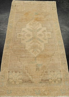Türkischer Mini-Teppich – Orientalischer, handgeknüpfter Vintage-Teppich 50,8 cm x 104,1 cm #21180