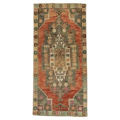 Türkischer Mini-Teppich – Orientalischer, handgeknüpfter Vintage-Teppich, 50,8 cm x 109,2 cm, Nr. 21178