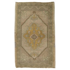 Turkish Mini Rug Oriental Hand Knotted Vintage Rug 1'9" x 2'9" #21027