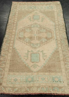 Turkish Mini Rug Oriental Hand Knotted Vintage Rug 1'9" x 3' #21087