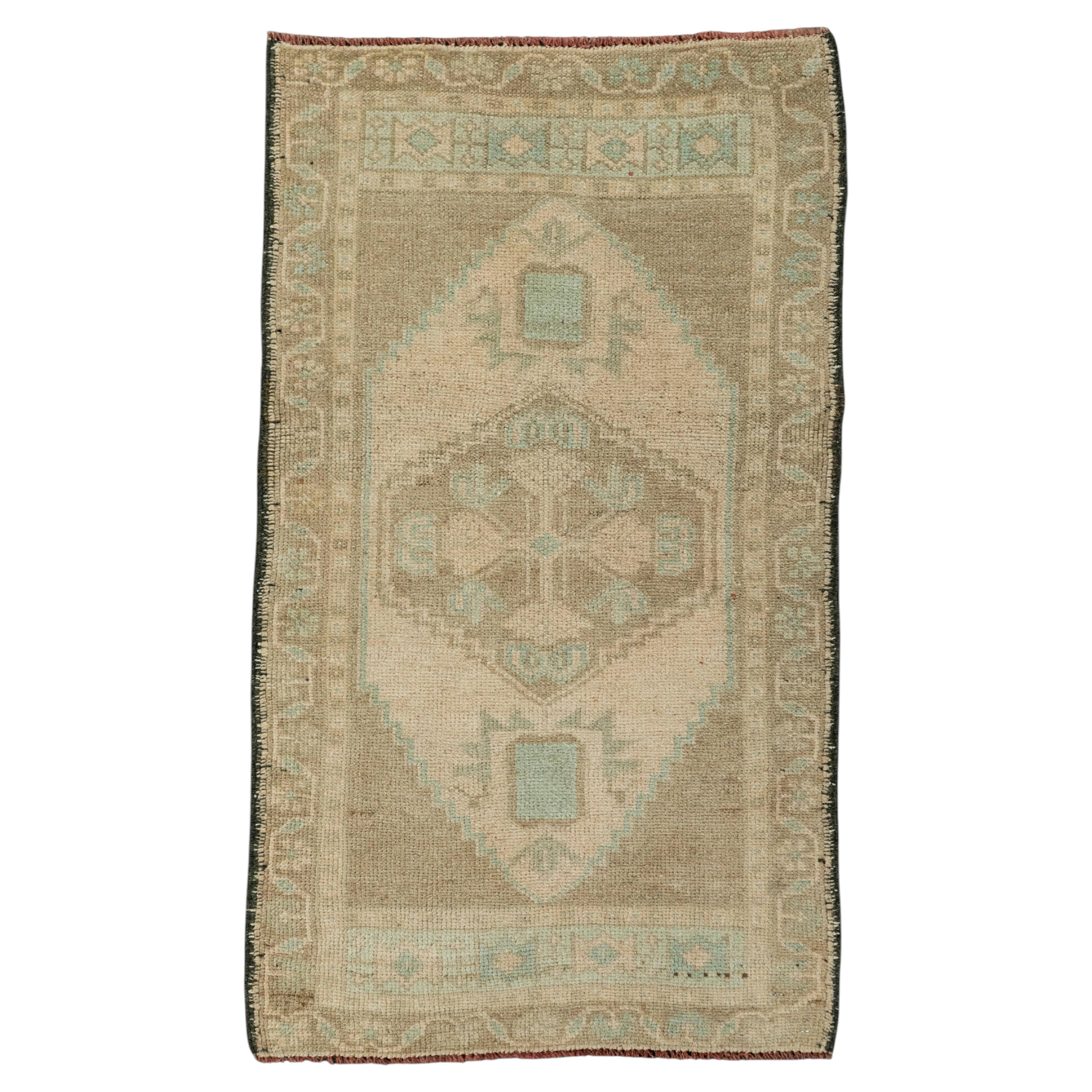 Turkish Mini Rug Oriental Hand Knotted Vintage Rug 1'9" x 3' #21087