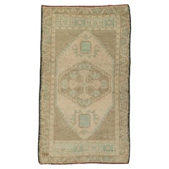 Turkish Mini Rug Oriental Hand Knotted Vintage Rug 1'9" x 3' #21087