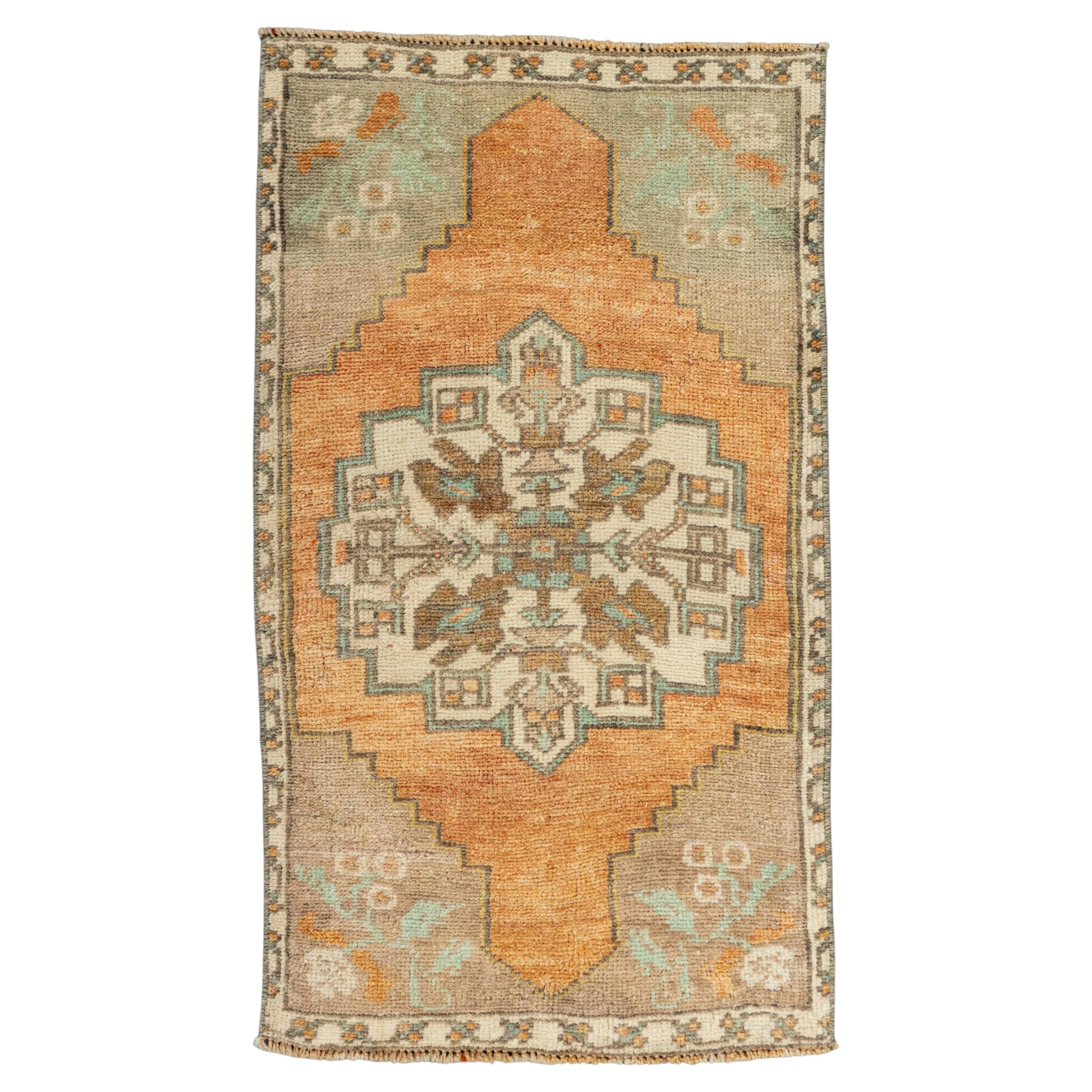 Tappeto turco mini, tappeto orientale vintage annodato a mano, 58 cm x 91 cm #21099