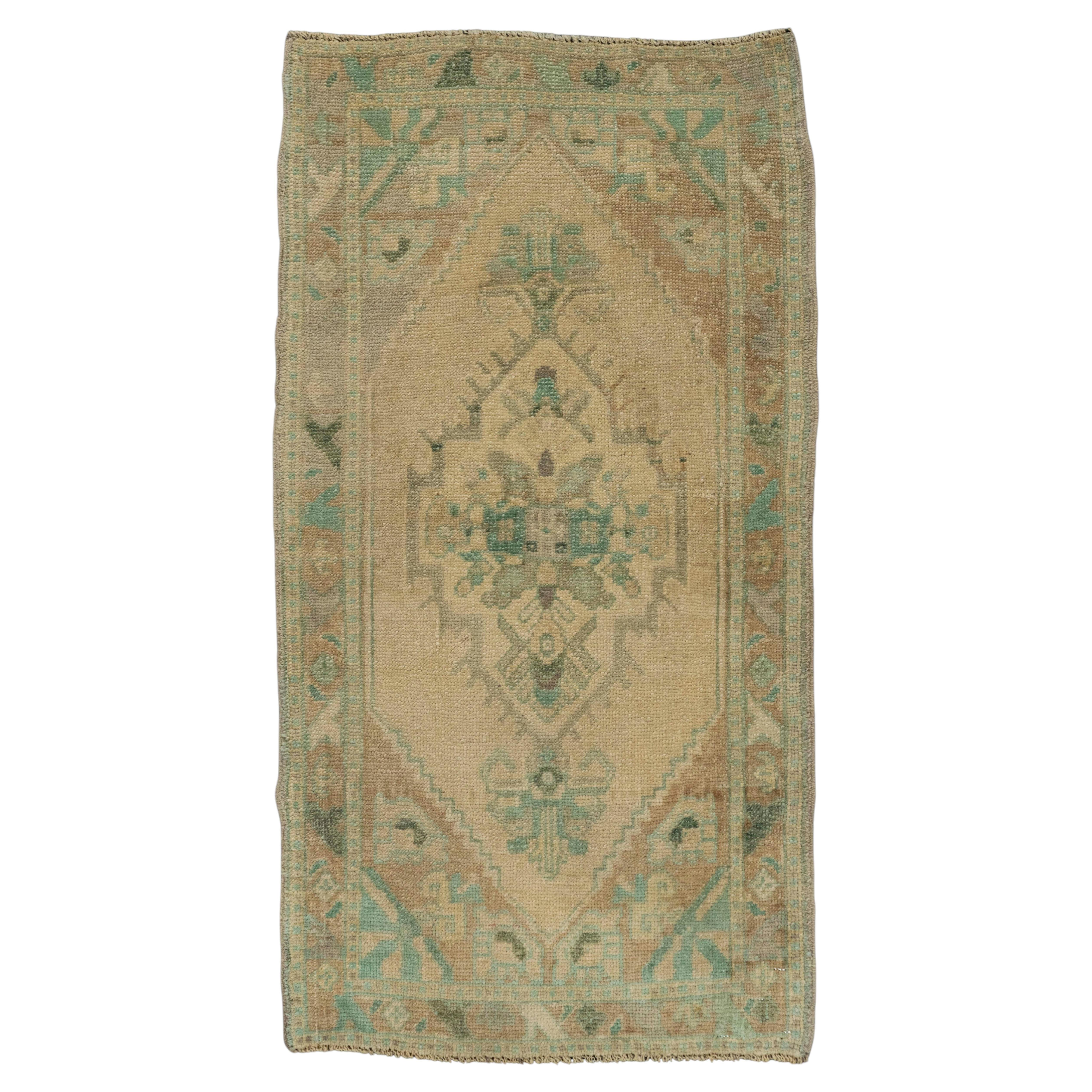 Turkish Mini Rug Oriental Hand Knotted Vintage Rug 1'9" x 3'3" #21093
