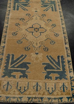 Türkischer Mini-Teppich – Orientalischer, handgeknüpfter Vintage-Teppich, 58 cm x 114 cm, Nr. 21231