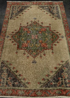 Turkish Mini Rug Oriental Hand Knotted Vintage Rug 2'3" x 3'6" #21107