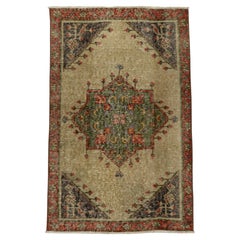 Tappeto turco mini, tappeto orientale vintage annodato a mano, 70 cm x 107 cm #21107