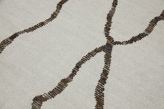 Turkish Modern Wool Rug Beige Brown Handwoven Wool Rug 9'7" x 13'8"