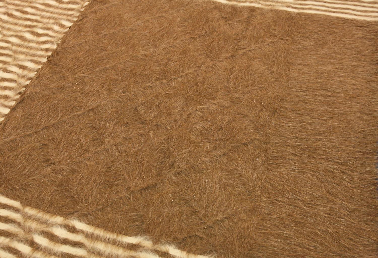 Contemporary Turkish Mohair Brown Wool Carpet, XXI Century For Sale