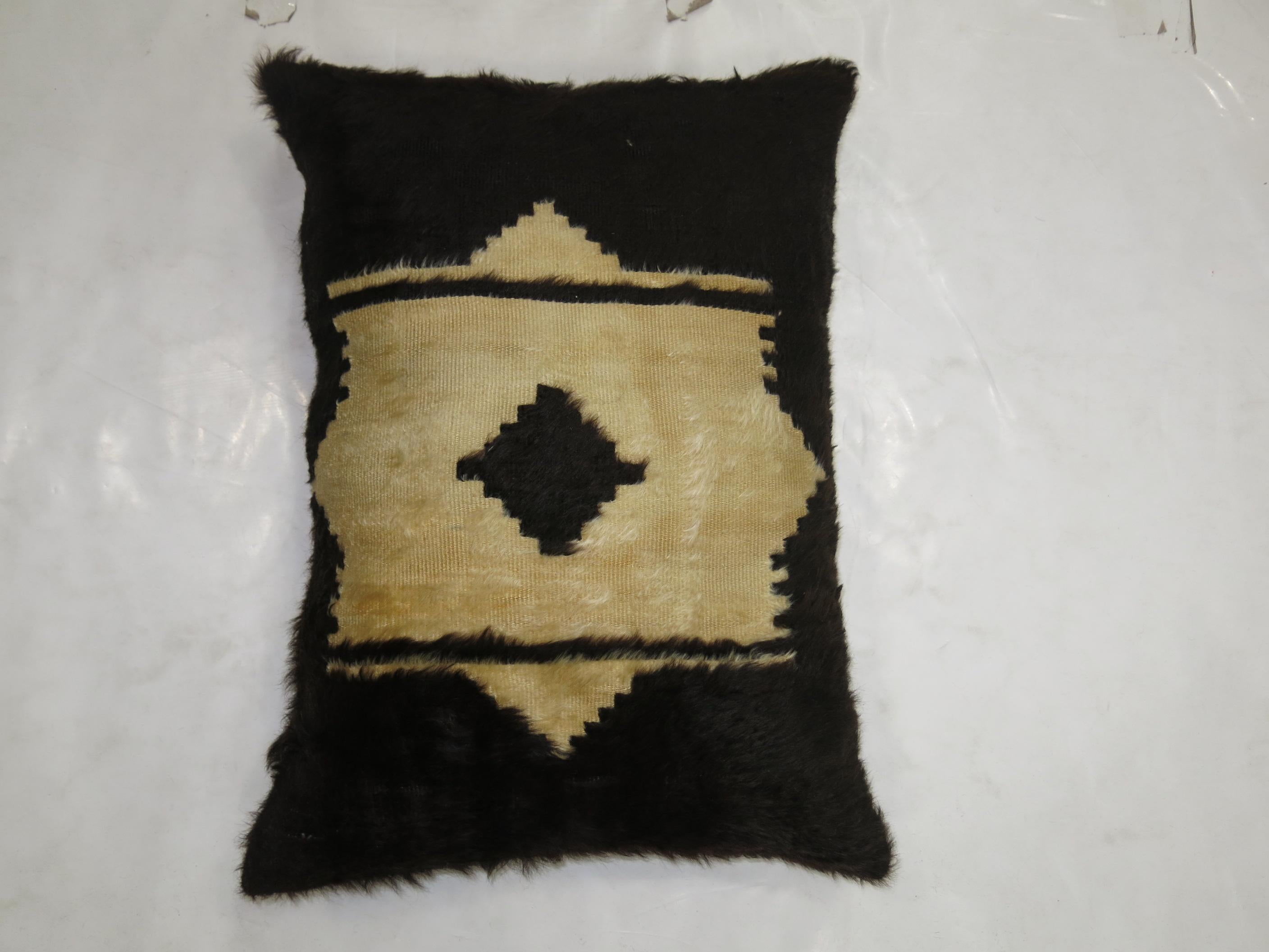 Mid-Century Modern Turkish Mohair Rug Pillow