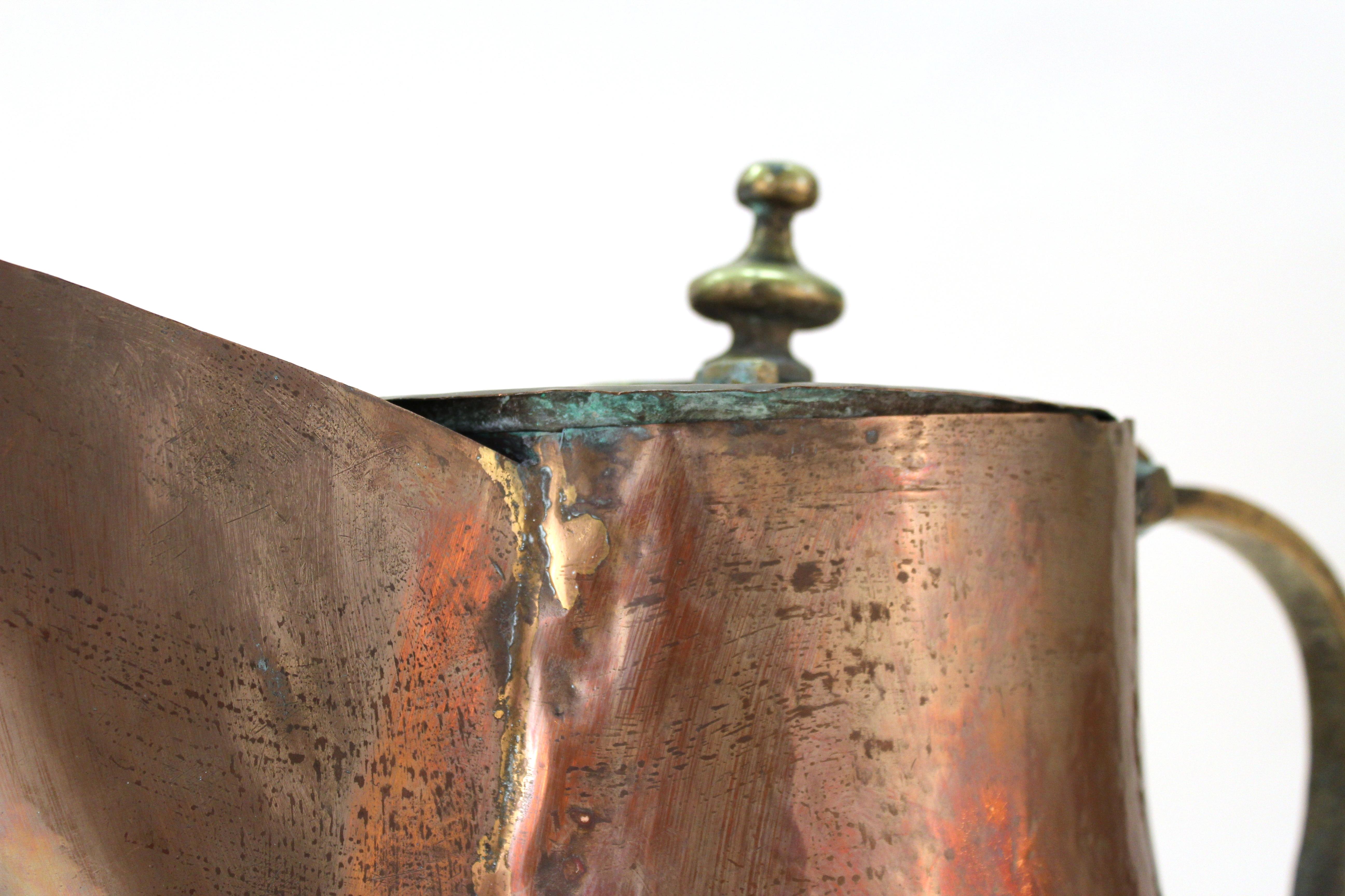 Brass Turkish Monumental Hammered Copper Pitcher