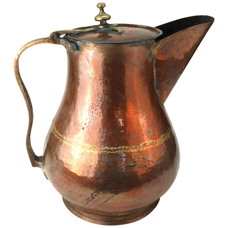 Turkish Monumental Hammered Copper Pitcher at 1stDibs copper pitchers for sale