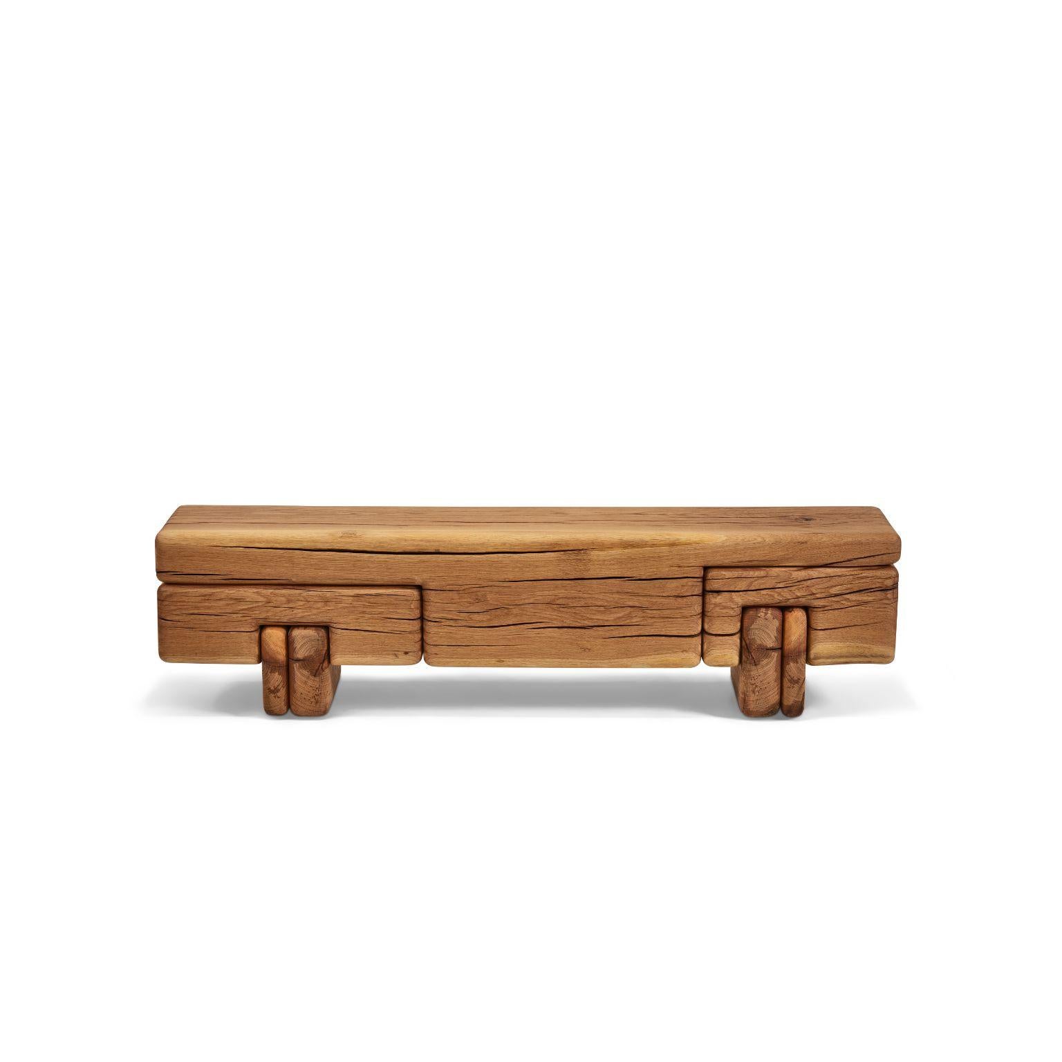 Banc monobloc en chêne turc par Contemporary Ecowood
Dimensions : L 150 x P 29 x H 39 cm : L 150 x D 29 x H 39 cm.
MATERIAL : Chêne turc
Finition : Huile pour bois monocouche

L'histoire d'AM Contemporary Ecowood a commencé dans un atelier
