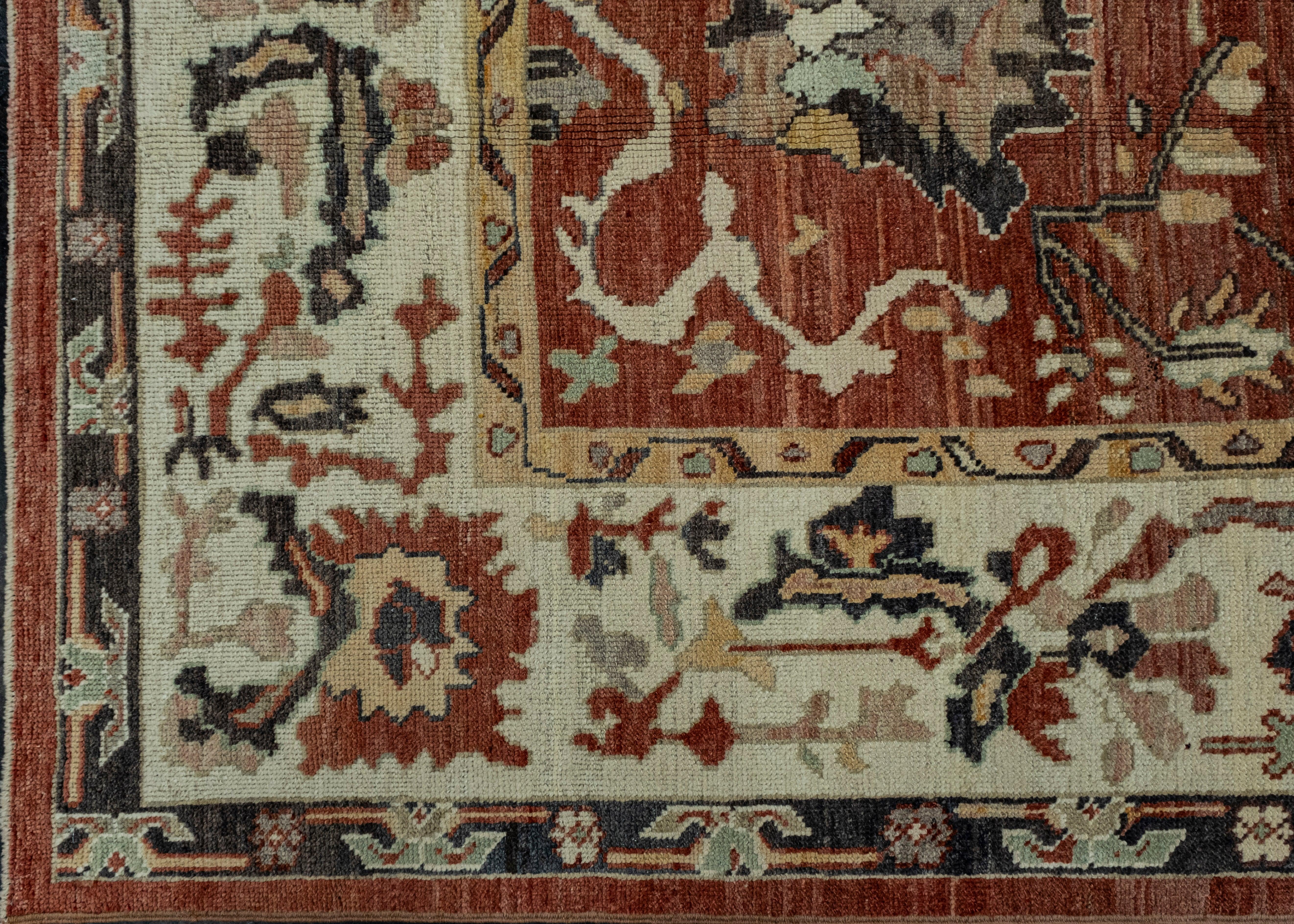 Türkische alte Wolle Oushak Teppich 10'1