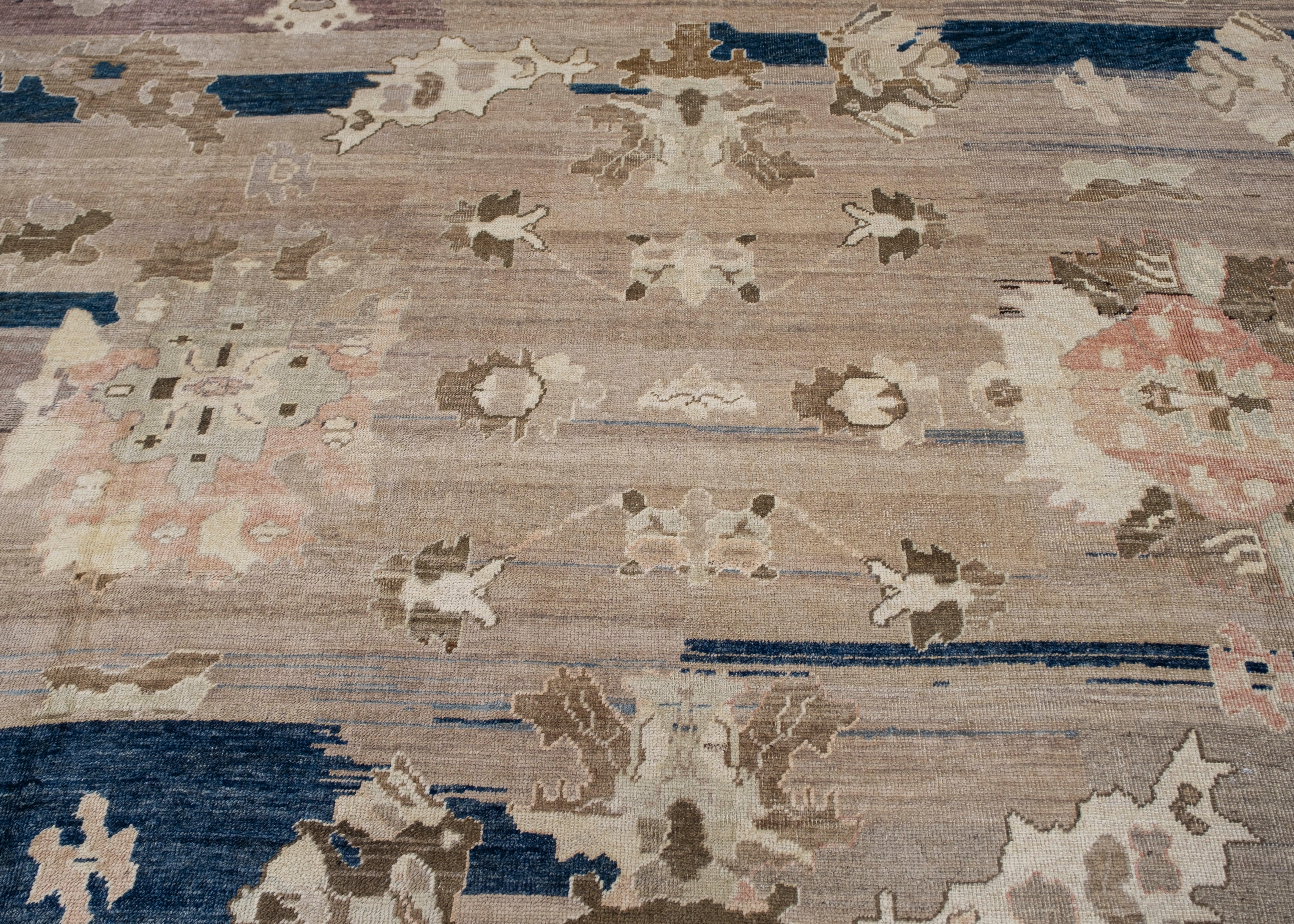 Oushak Rug Oriental Hand Knotted Turkish Oushak 9'7