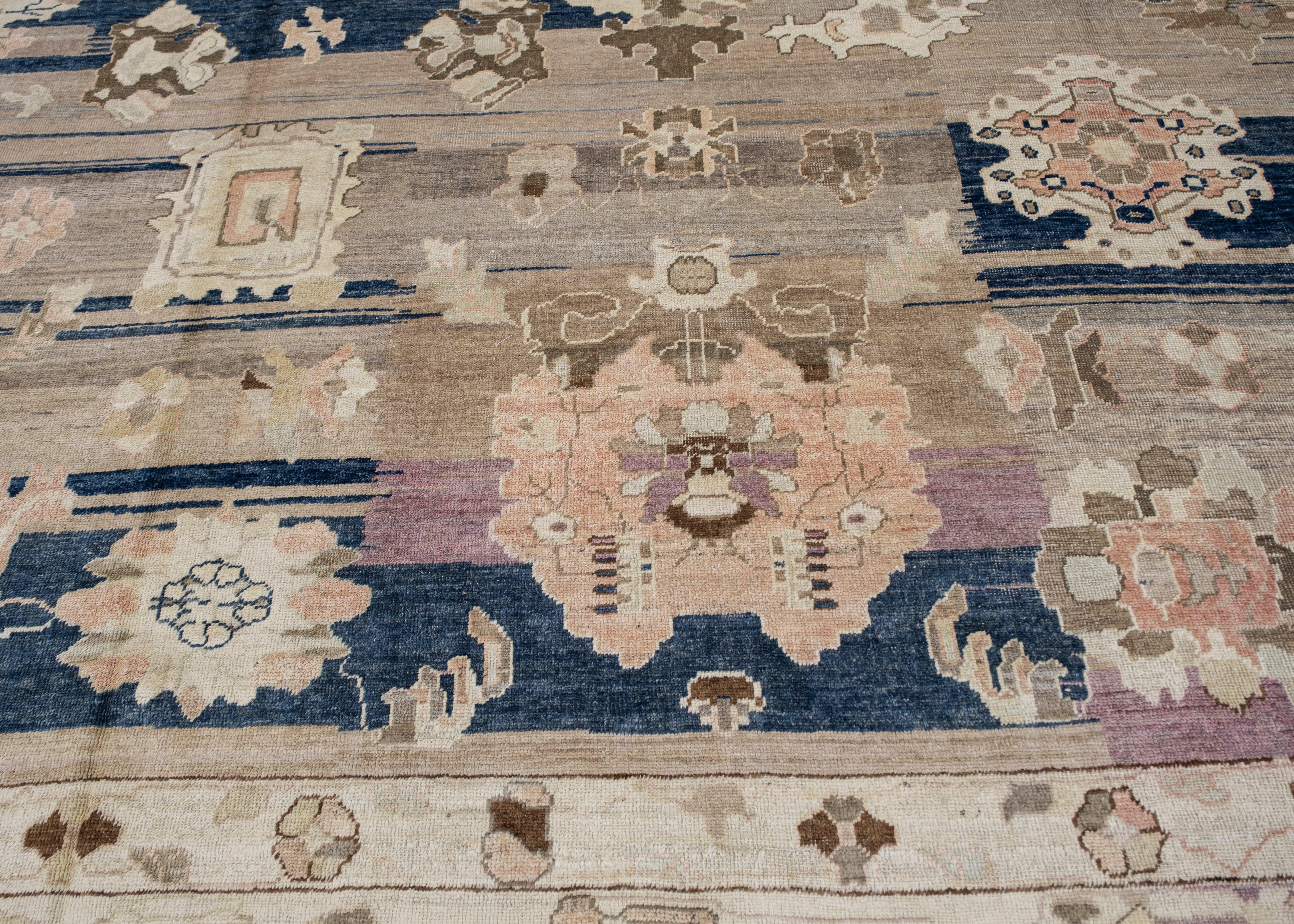 Contemporary Turkish Old Wool Oushak Rug 15'2