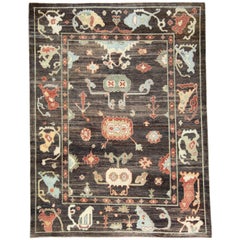 Tapis Oushak en laine ancienne de Turquie 7'11" x 10'4" #17096