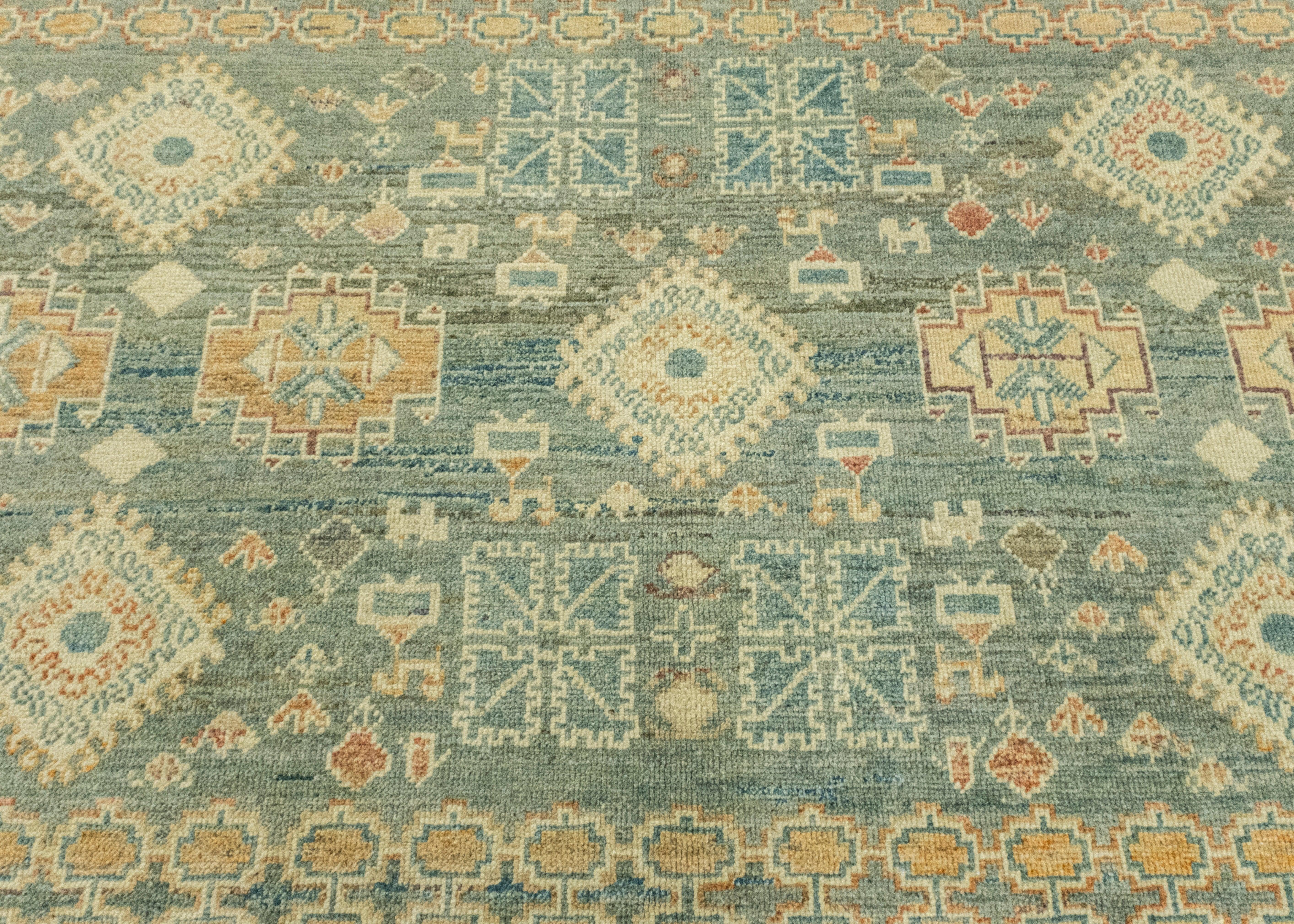 Contemporary Turkish Old Wool Oushak Rug 7'11