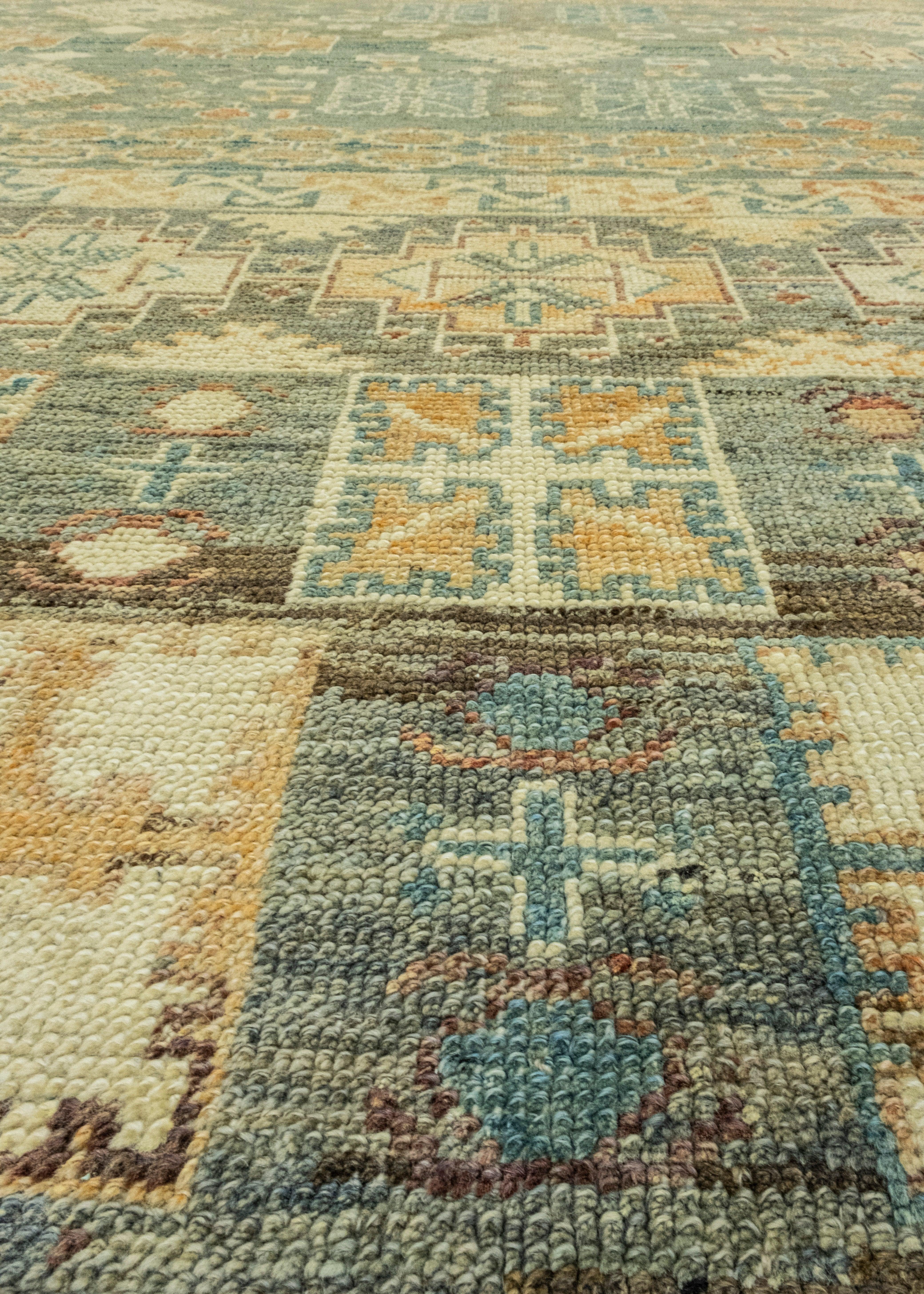 Turkish Old Wool Oushak Rug 7'11
