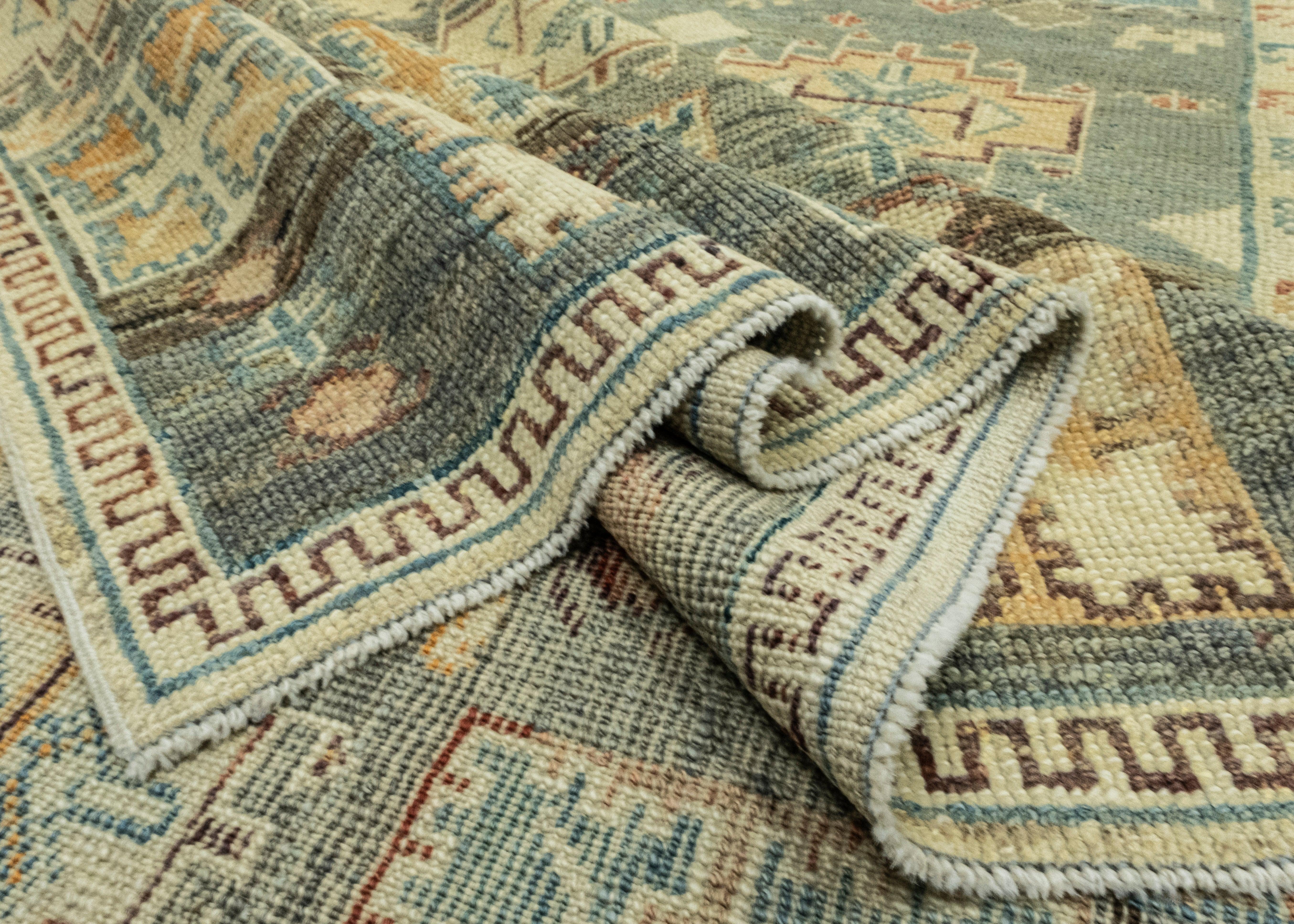 Turkish Old Wool Oushak Rug 7'11