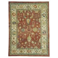 Türkische alte Wolle Oushak Teppich 8'11" x 12' #17103