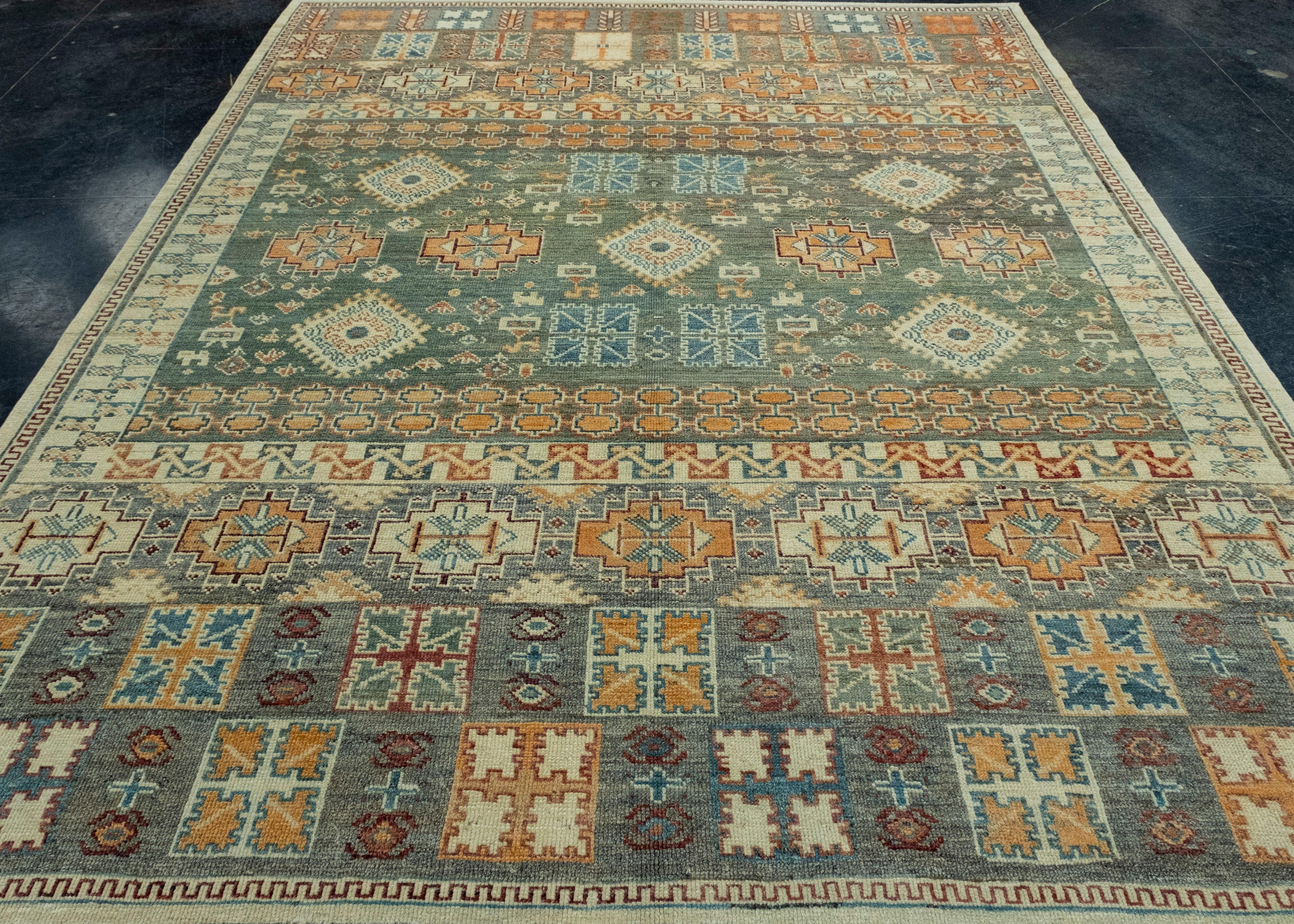 Turkish Old Wool Oushak Rug 8'2
