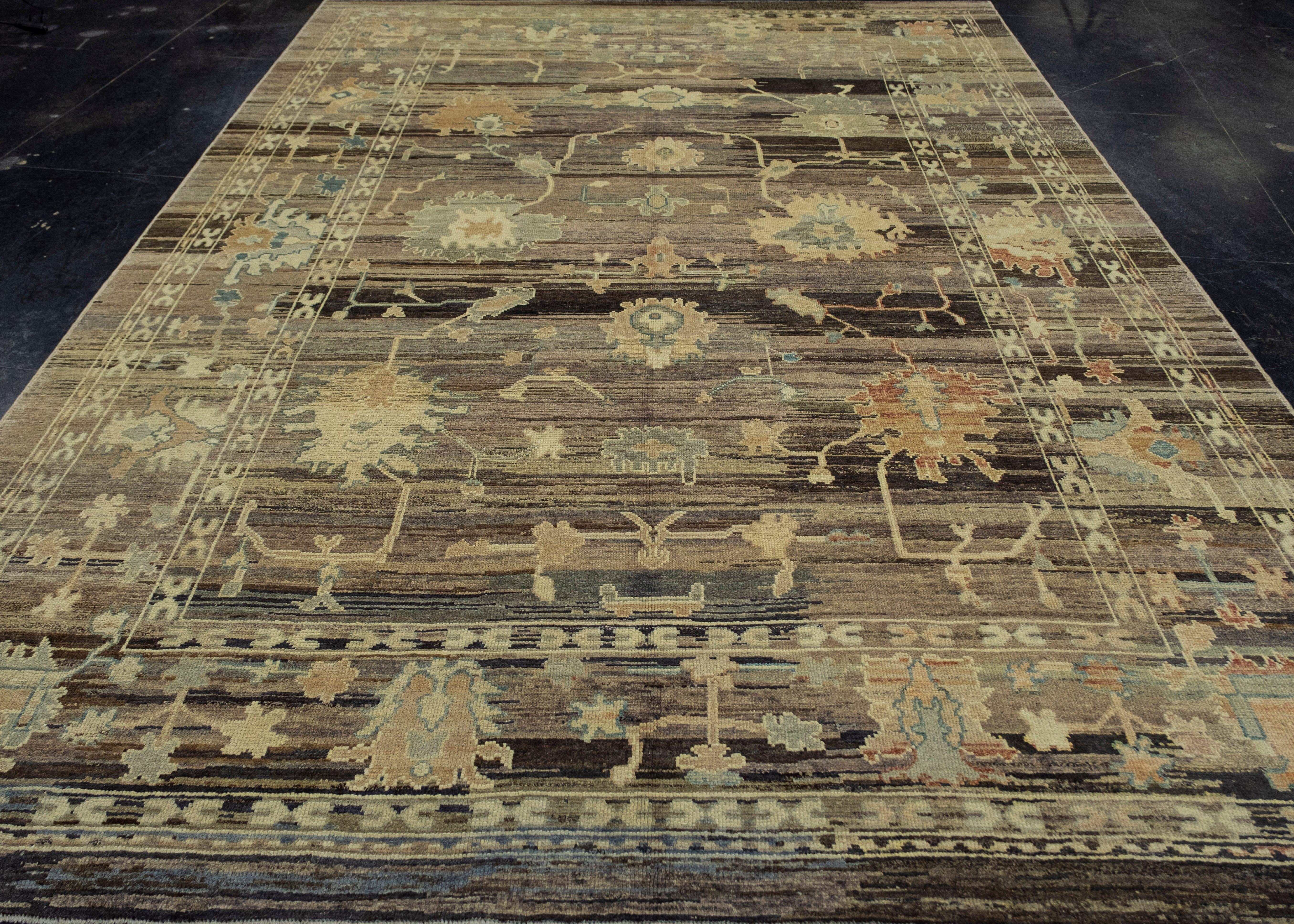 Turkish Old Wool Oushak Rug 8'9