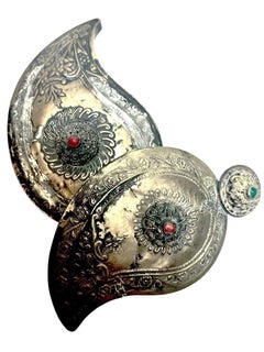 Turkish Ottoman Belt Buckle Display Piece with Semi Precious Stones