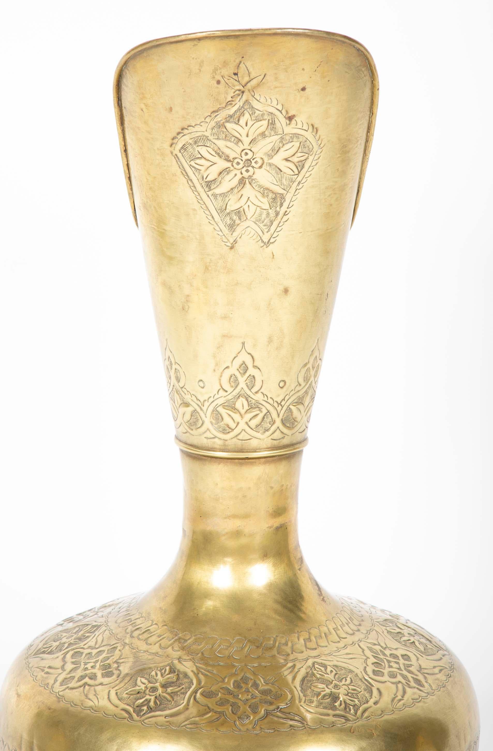 Turkish Ottoman Brass Ewer, Large Scale 3