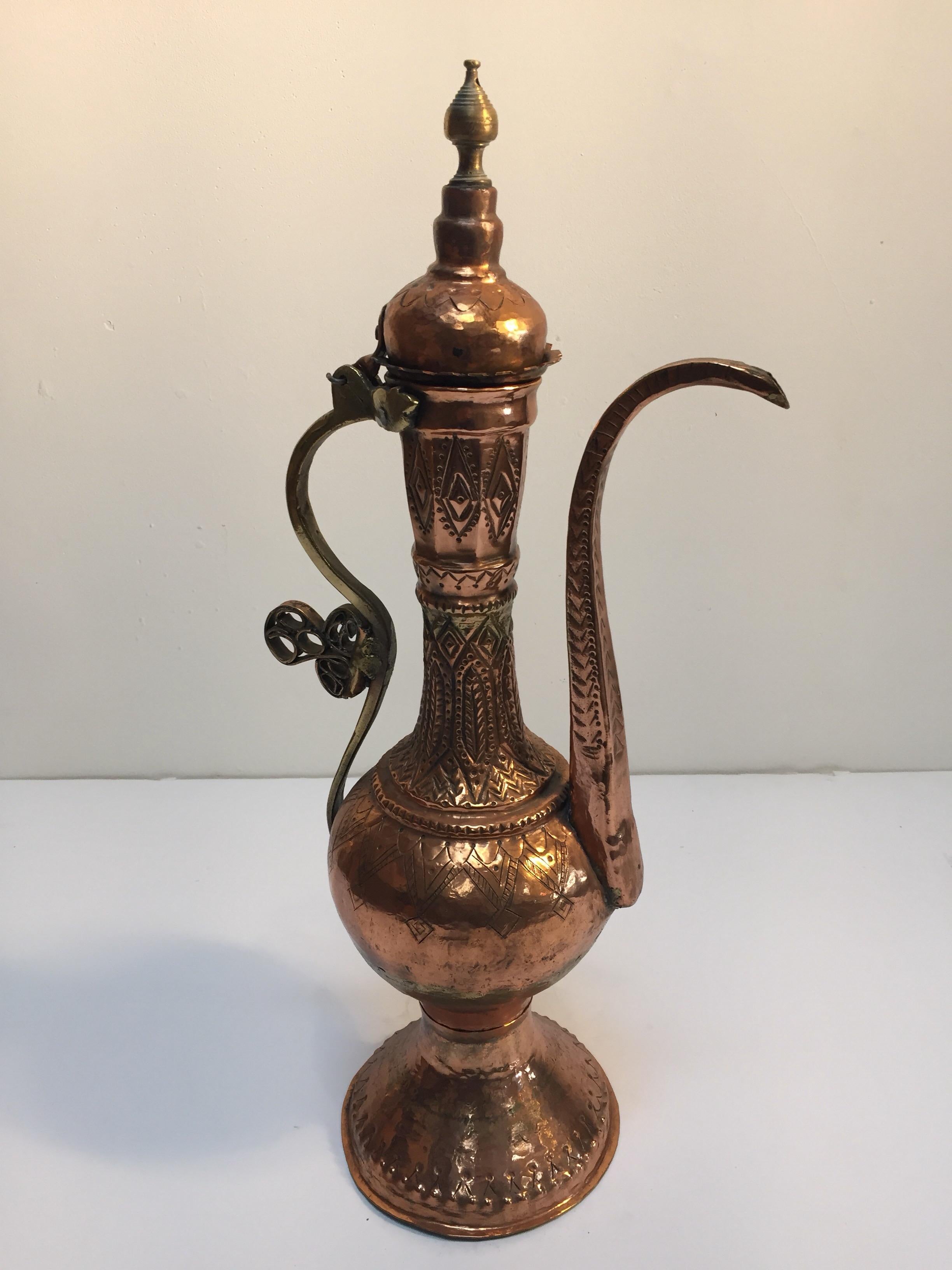 Turkish Ottoman Copper Ewer 7
