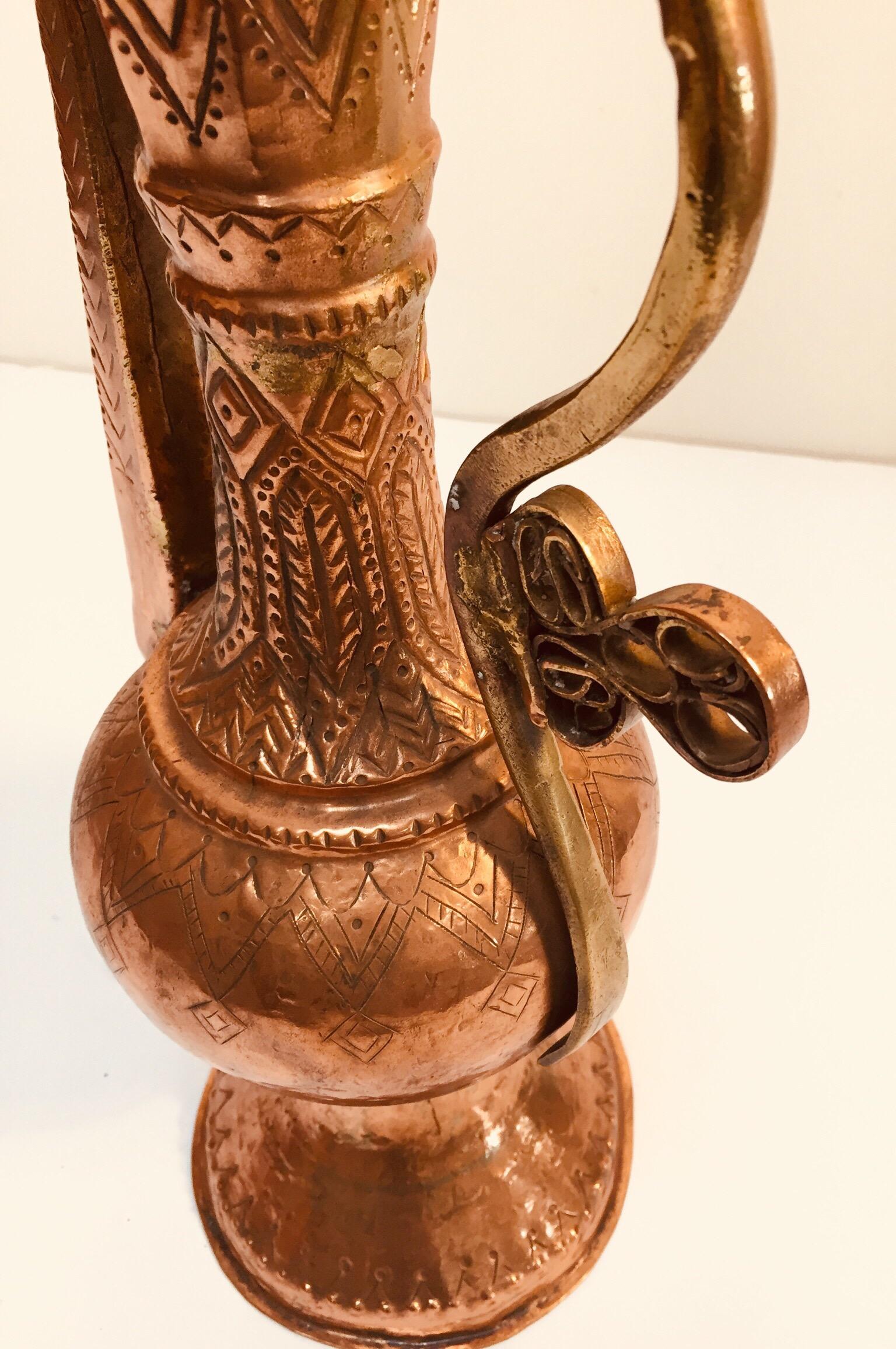 Turkish Ottoman Copper Ewer 9